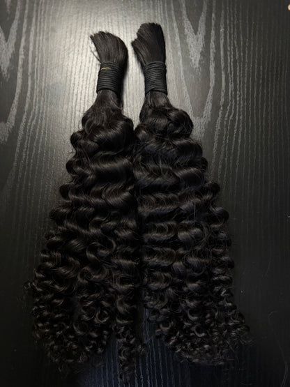 Deep Wave Bulk Human Hair Extensions for Braiding 100g