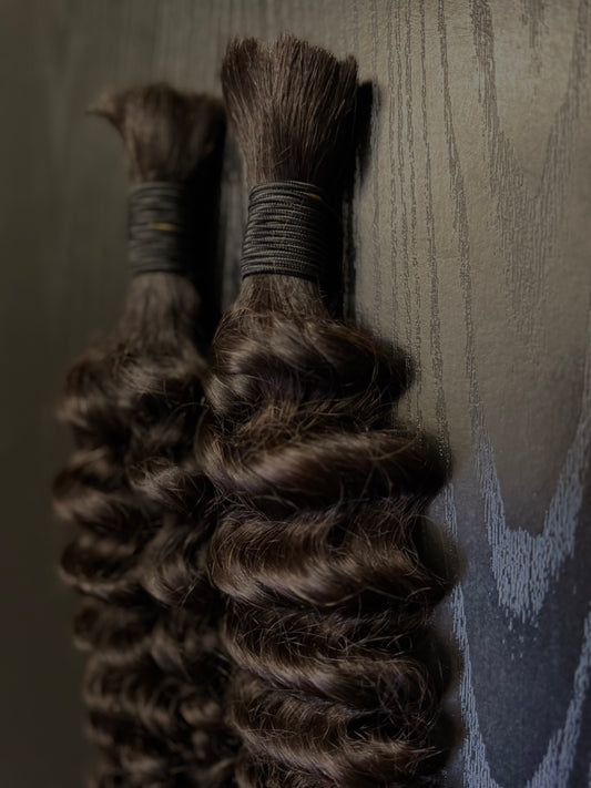 Deep Wave Bulk Human Hair Extensions for Braiding 100g