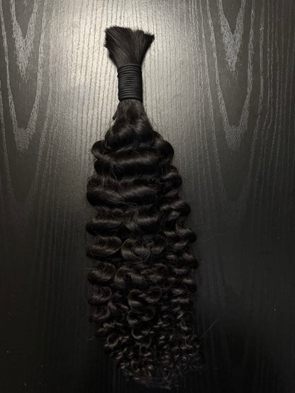Deep Wave Bulk Human Hair Extensions for Braiding 100g