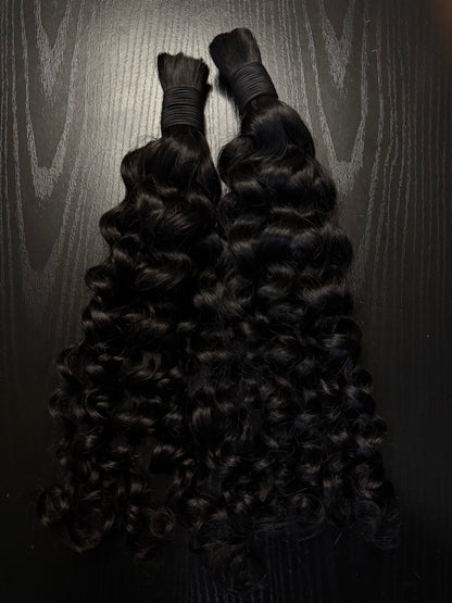 Italian Curly Bulk Human Hair Extensions for Braiding 100g