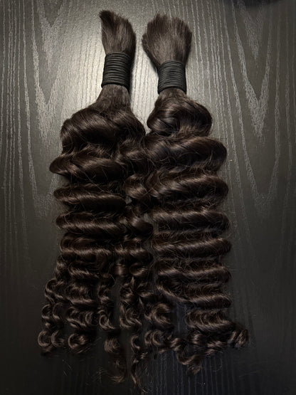 Deep Wave Bulk Human Hair Extensions for Braiding 100g