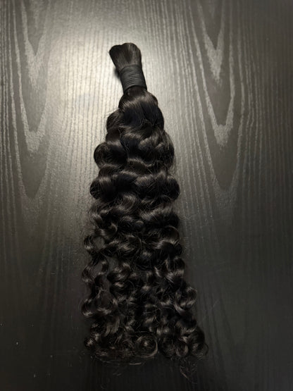 Italian Curly Bulk Human Hair Extensions for Braiding 100g