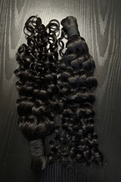Italian Curly Bulk Human Hair Extensions for Braiding 100g